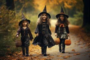 Halloween kleine Hexen Mädchen