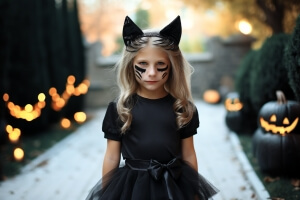 Halloween Kostüm schwarze Katze